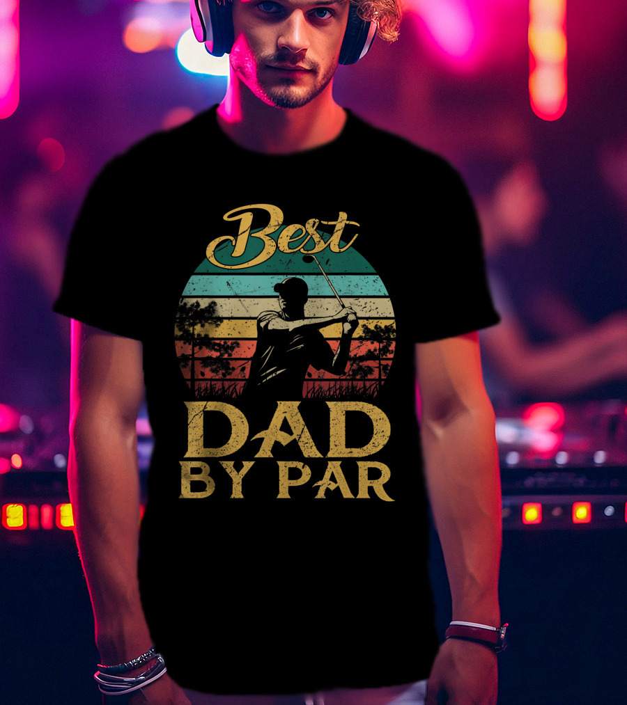 Best Dad By Par Vintage Golf Lover Golfer Retro T-Shirt