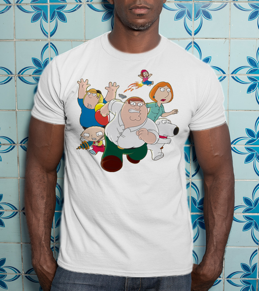 Family Guy Peter Lois Brian Stewie Meg Chris Running Team T-Shirt