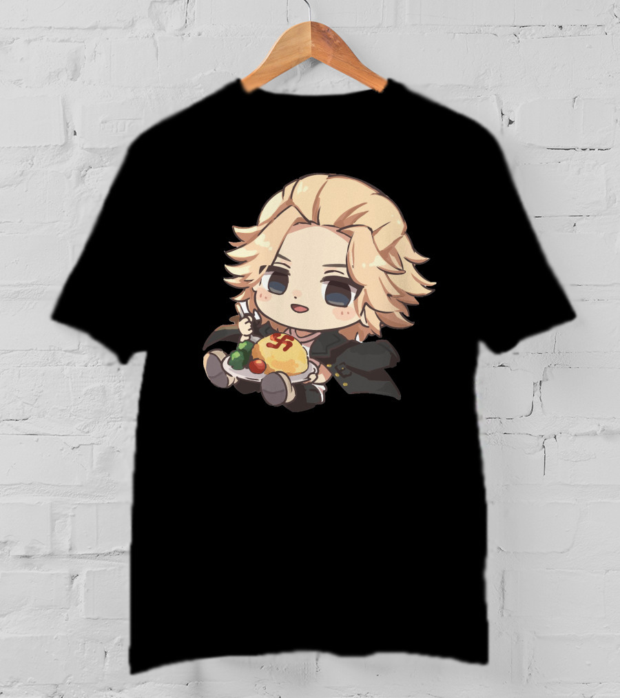 Mikey Holding Omurice Dish Tokyo Revengers Chibi Character T-Shirt