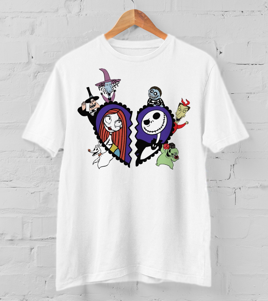 Jack And Sally Nightmare Before Christmas Characters T-Shirt