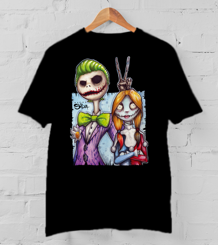 Jack And Sally Danny Silva Art Joker Mashup T-Shirt