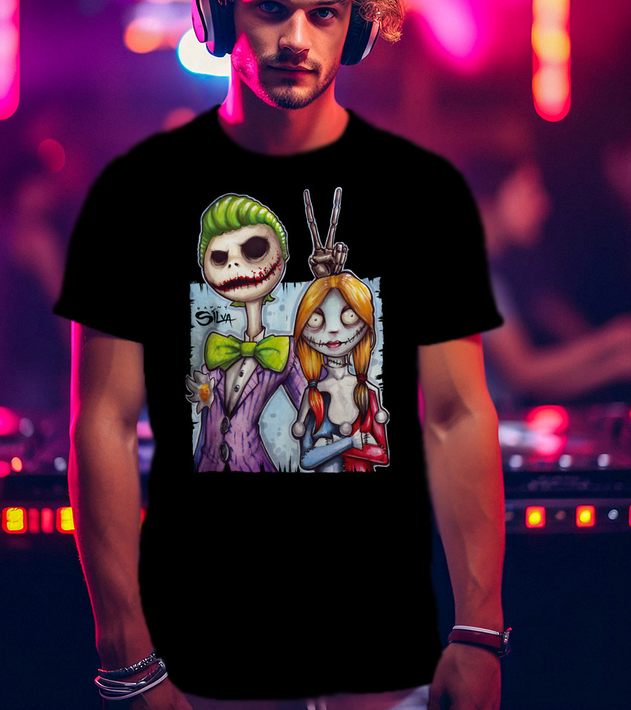Jack And Sally Danny Silva Art Joker Mashup T-Shirt