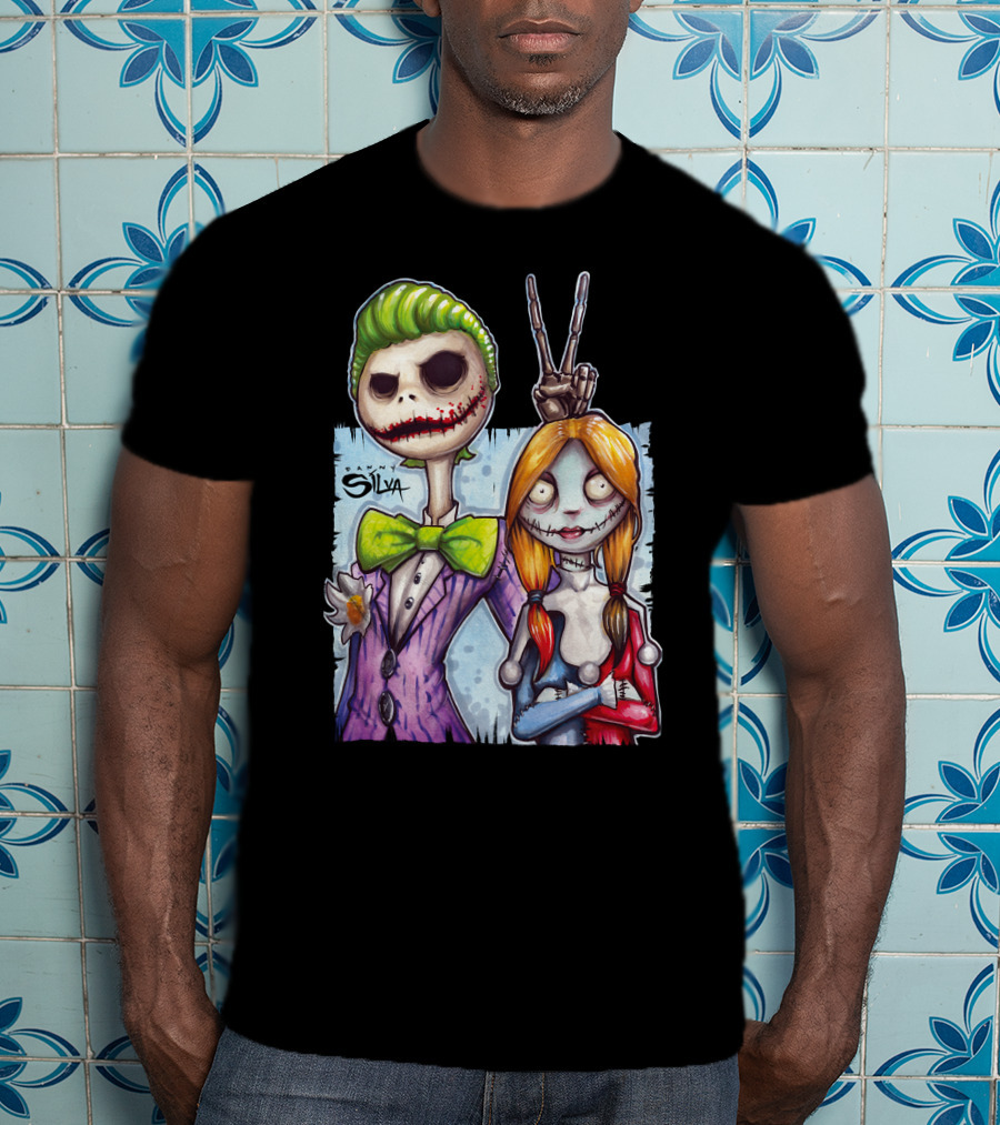 Jack And Sally Danny Silva Art Joker Mashup T-Shirt
