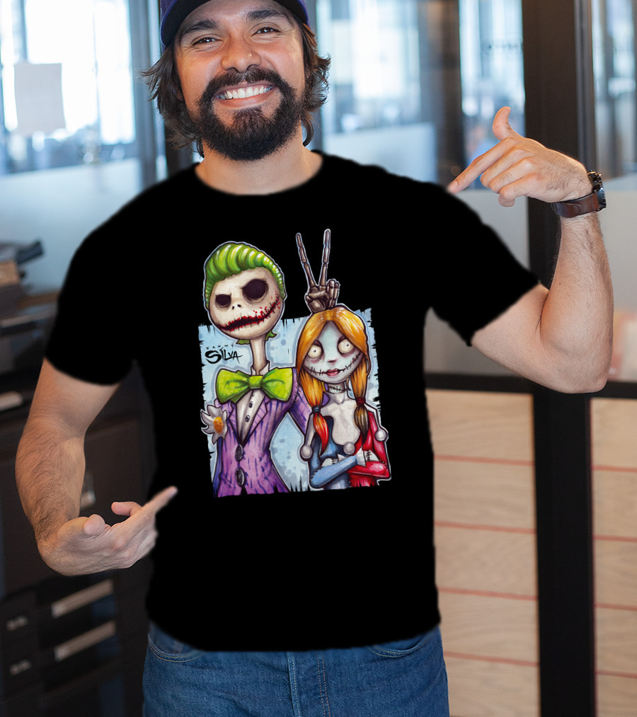 Jack And Sally Danny Silva Art Joker Mashup T-Shirt
