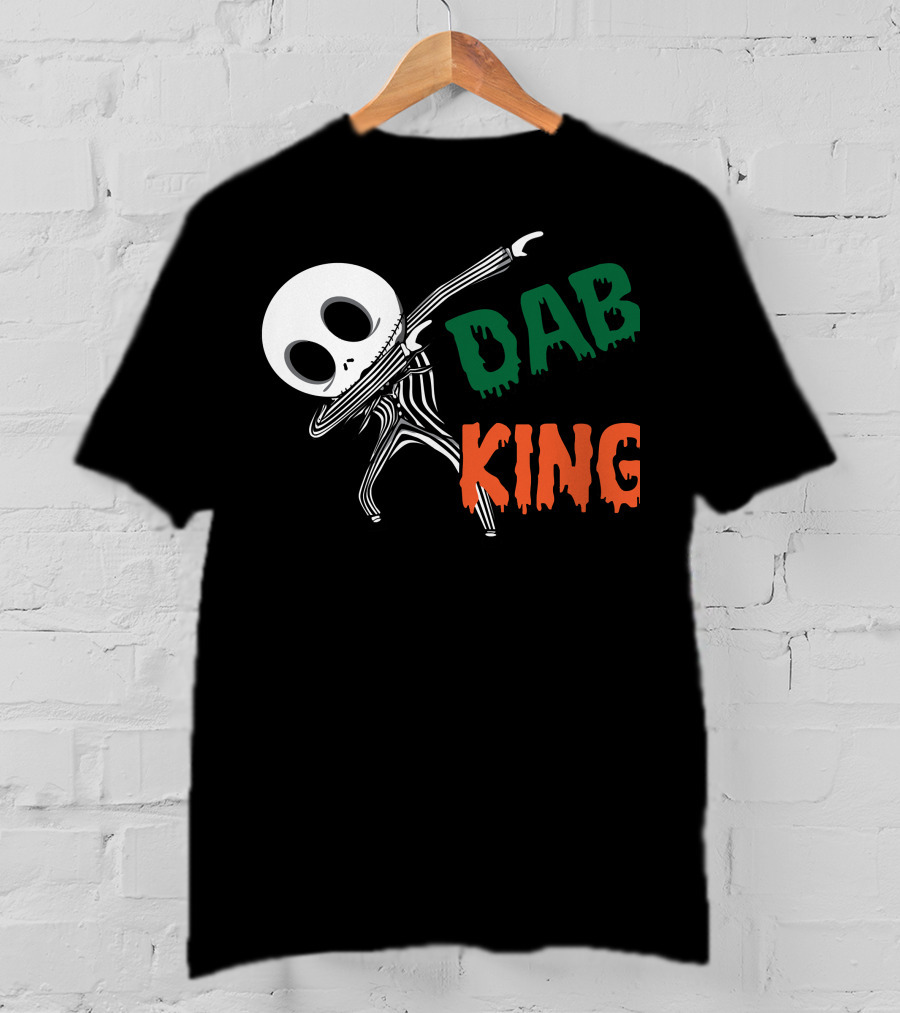 Dab King Skeleton Character In Striped Suit T-Shirt