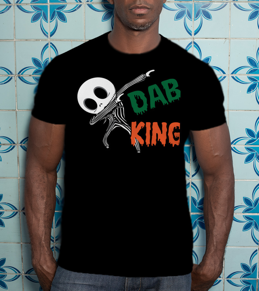 Dab King Skeleton Character In Striped Suit T-Shirt