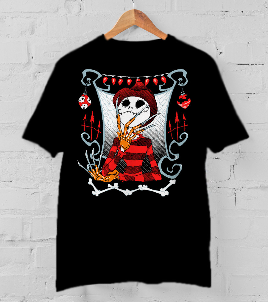 Jack Skellington Freddy Krueger Halloween Mashup T-Shirt