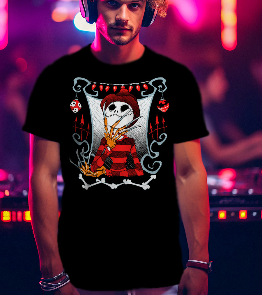 Jack Skellington Freddy Krueger Halloween Mashup T-Shirt