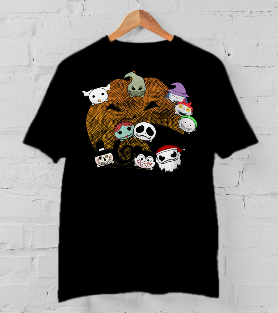 Pumpkin Oogie Boogie Jack Skellington Faces Halloween Characters T-Shirt