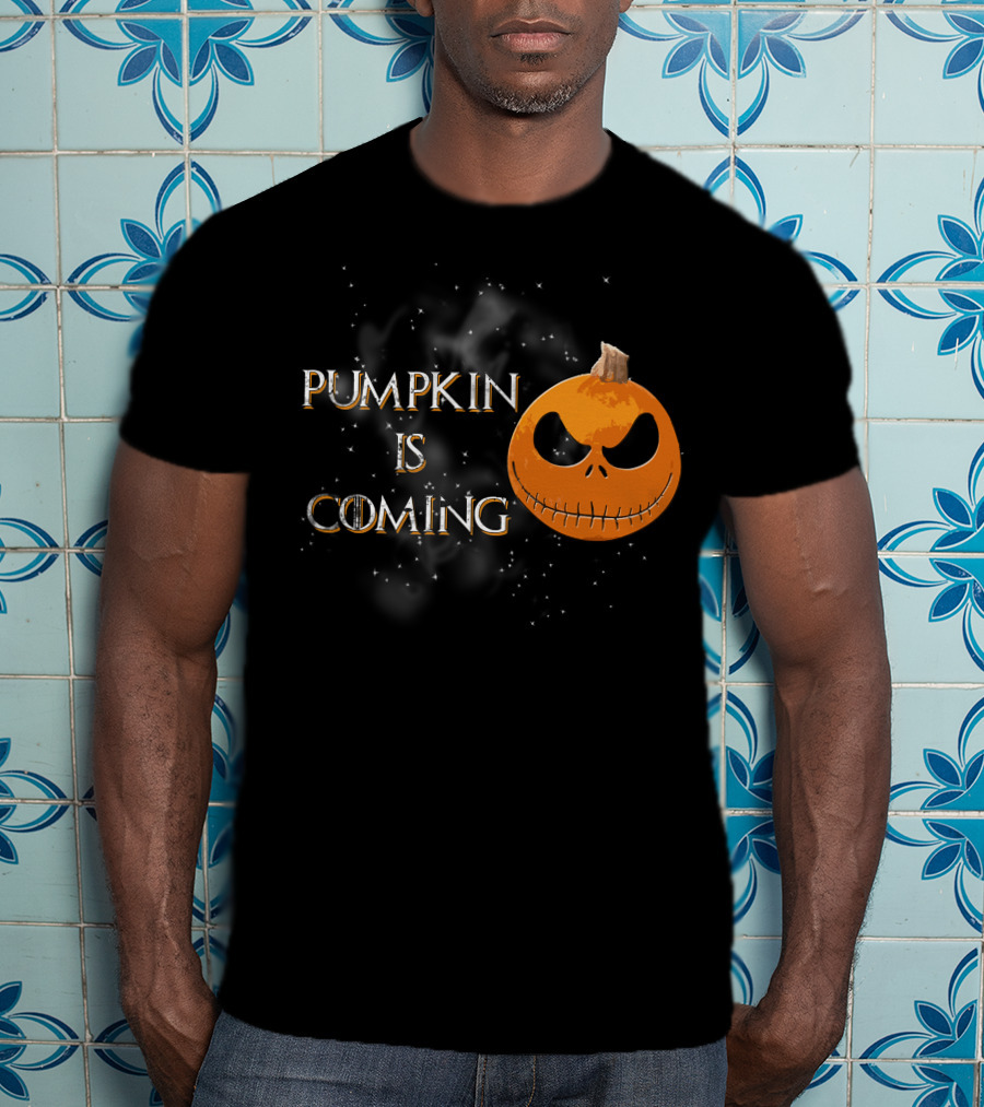 Pumkin Is Coming Halloween Jack-O'-Lantern Face T-Shirt