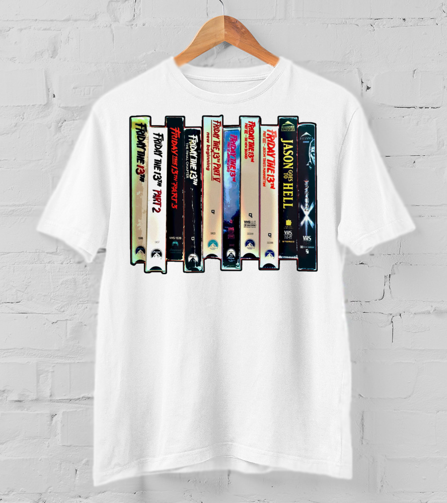 Friday The 13th VHS Collection Part 1-9 Jason Goes To Hell T-Shirt