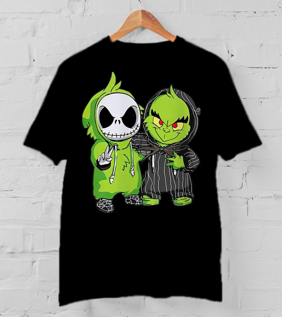 Jack Skellington And Grinch Crossover Hoodie Characters T-Shirt