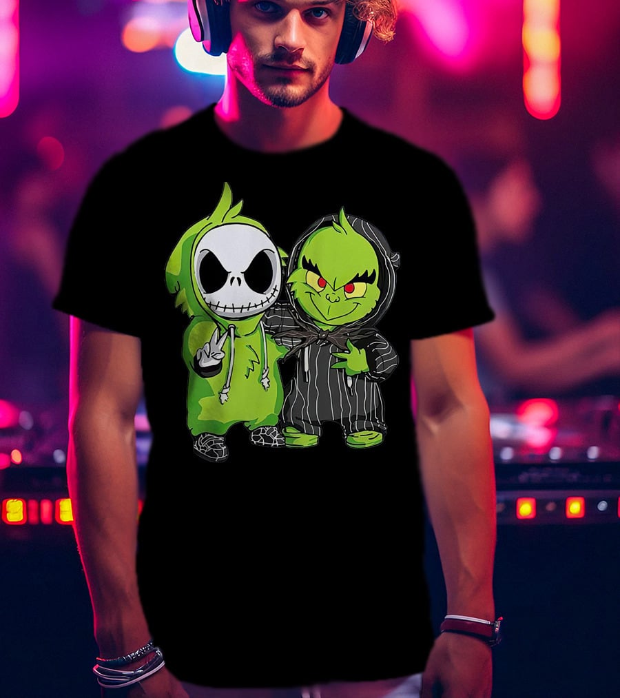 Jack Skellington And Grinch Crossover Hoodie Characters T-Shirt