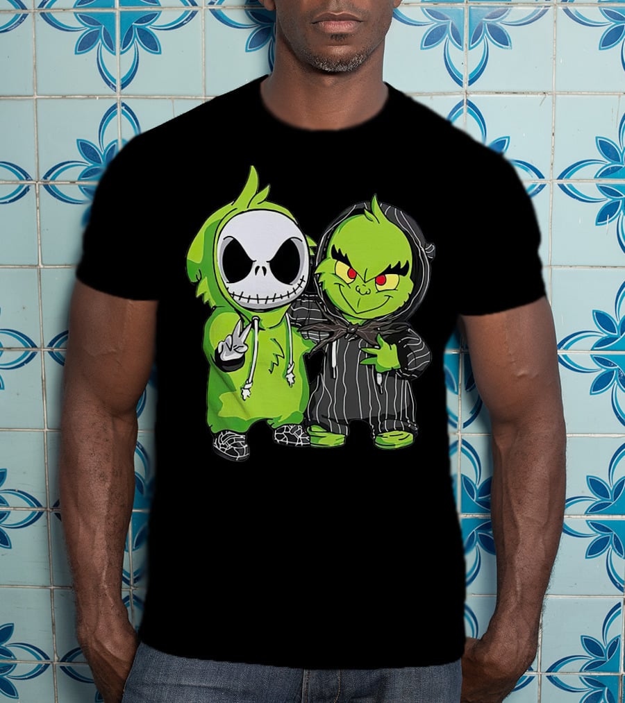 Jack Skellington And Grinch Crossover Hoodie Characters T-Shirt