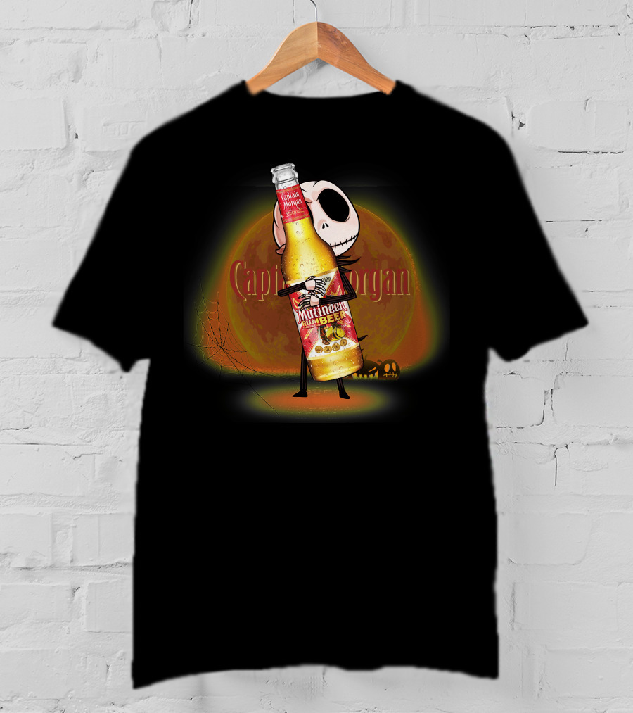 Jack Captain Morgan Mutineer Rum Halloween Moon T-Shirt