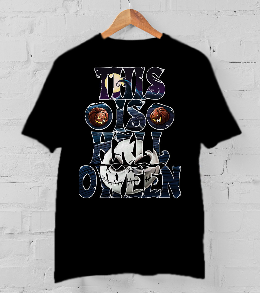 This Is Halloween Pumpkin And Moon Jack Skellington Face T-Shirt