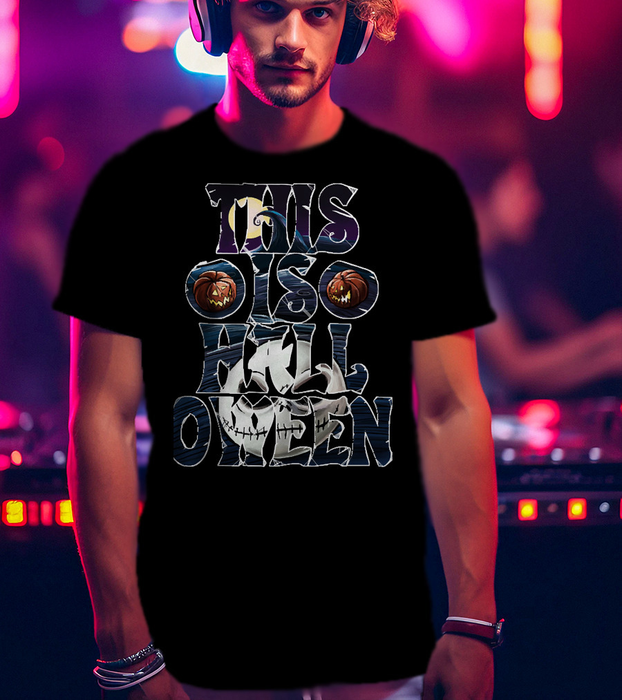 This Is Halloween Pumpkin And Moon Jack Skellington Face T-Shirt