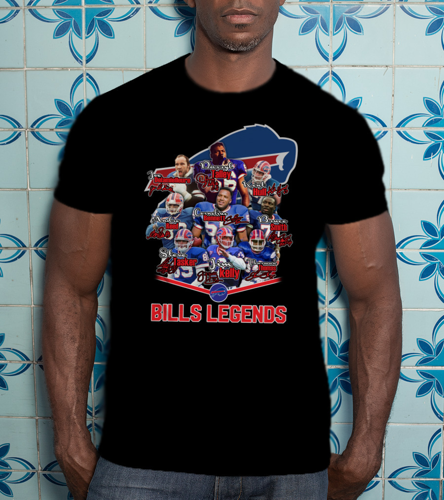 Bills Legends Featuring Talley Kelly Bennett Thomas Tasker Hull Smith Andre Reed T-Shirt