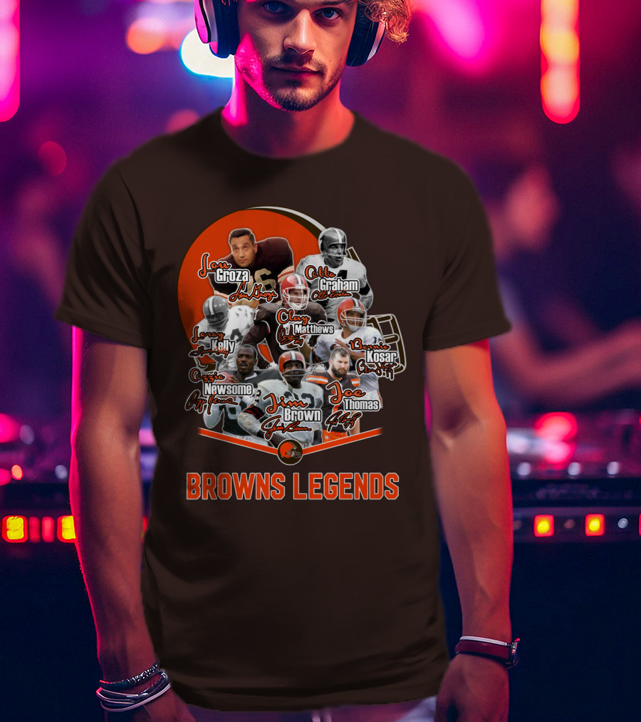 Browns Legends Lou Groza Jim Brown Otto Graham Legendary Players T-Shirt