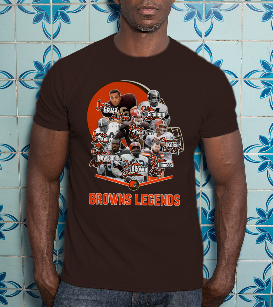 Browns Legends Lou Groza Jim Brown Otto Graham Legendary Players T-Shirt