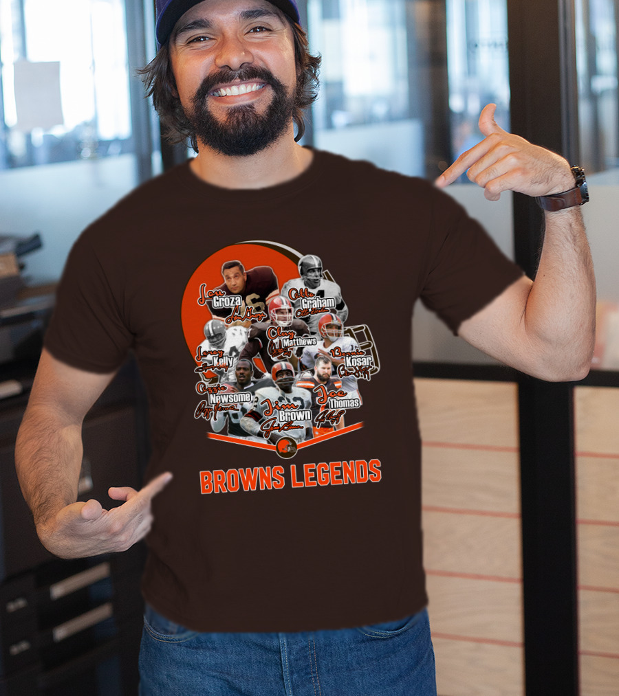 Browns Legends Lou Groza Jim Brown Otto Graham Legendary Players T-Shirt