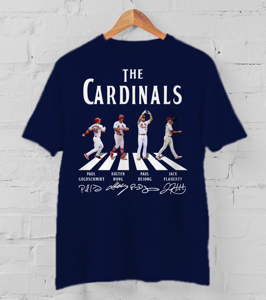 The Cardinals Paul Goldschmidt Kolten Wong Paul DeJong Jack Flaherty Abbey Road Baseball Players T-Shirt