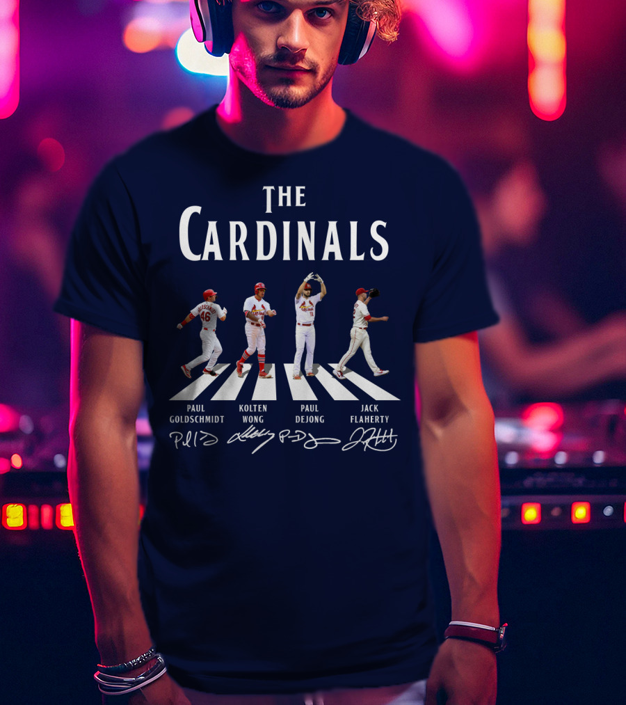 The Cardinals Paul Goldschmidt Kolten Wong Paul DeJong Jack Flaherty Abbey Road Baseball Players T-Shirt