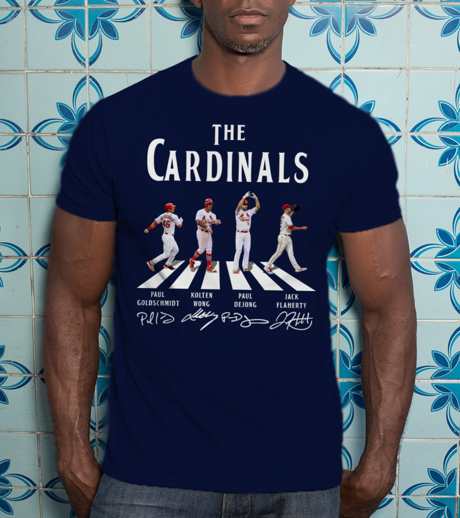 The Cardinals Paul Goldschmidt Kolten Wong Paul DeJong Jack Flaherty Abbey Road Baseball Players T-Shirt