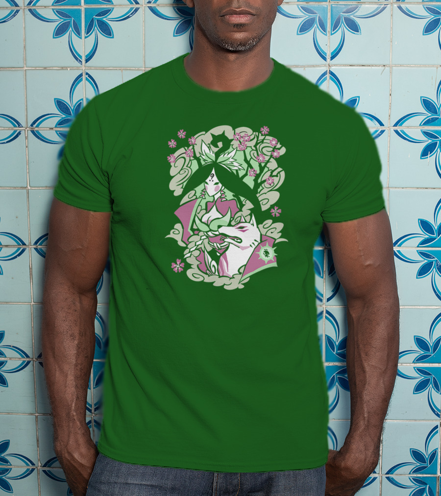 Okami Merch Amaterasu And Cherry Blossoms T-Shirt