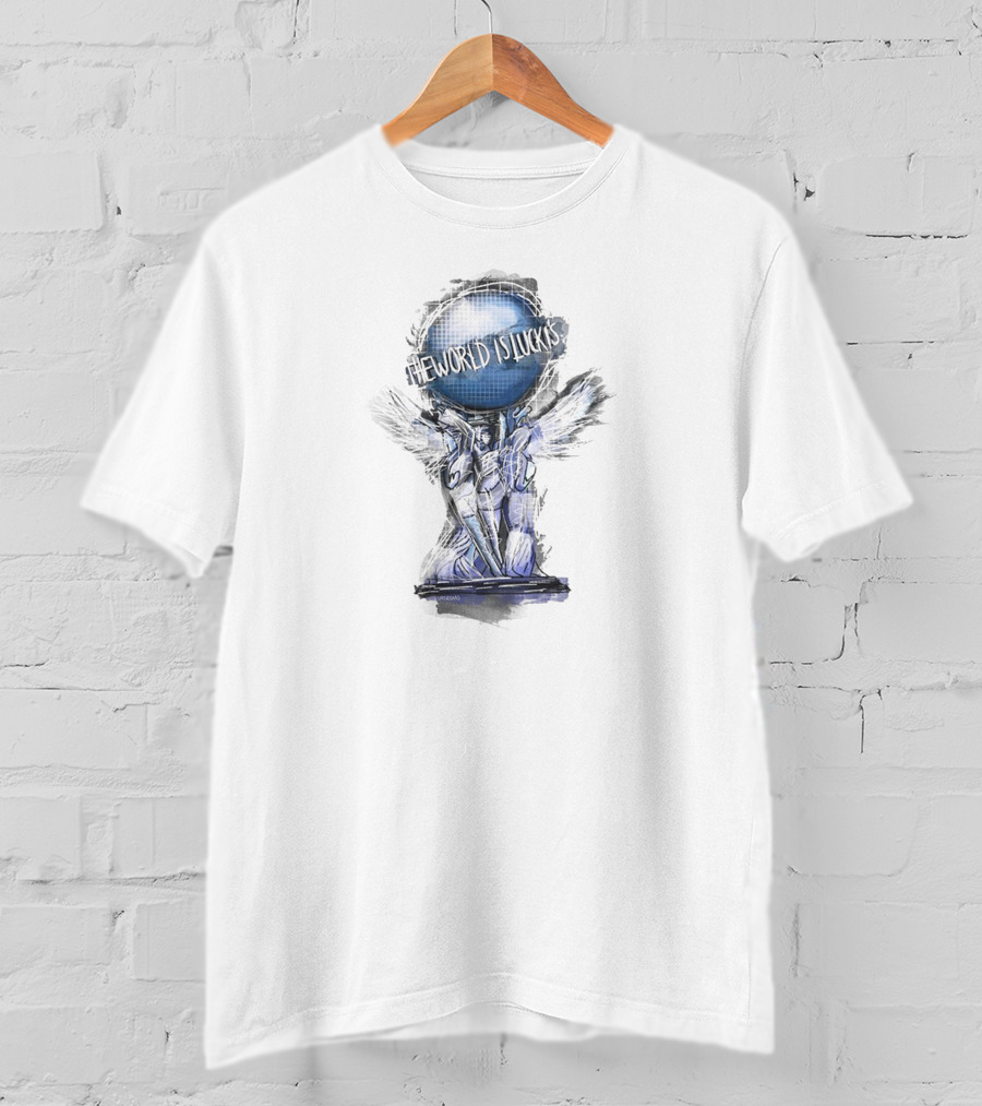 Lucki Merch The World Is Luckis Statue Blue Globe Wings T-Shirt