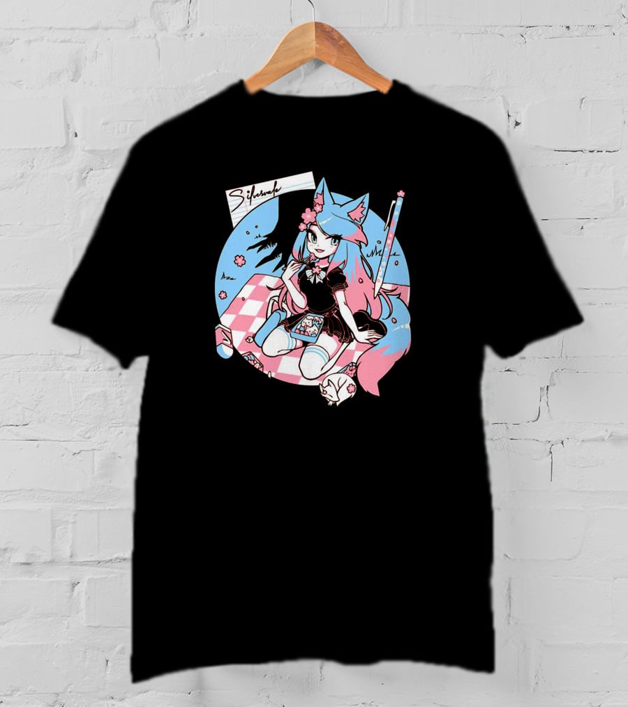 Sinder Merch Vshojo Store Pastel Picnic Scene T-Shirt