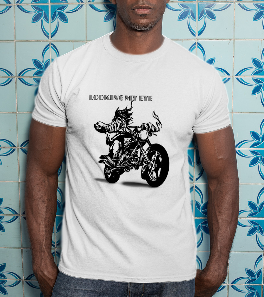 Raider Looking My Eye Biker Riding Motorcycle T-Shirt
