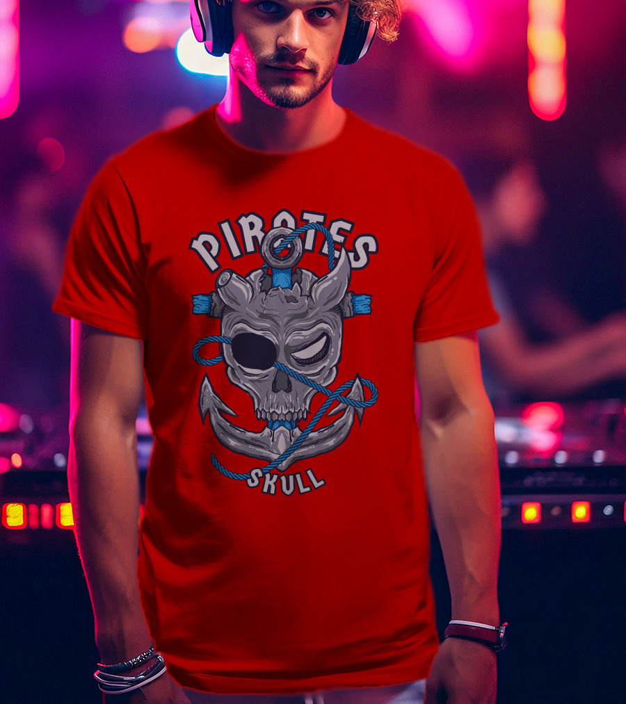 Pirates Skull Pirates Of The Caribbean Anchor Rope T-Shirt