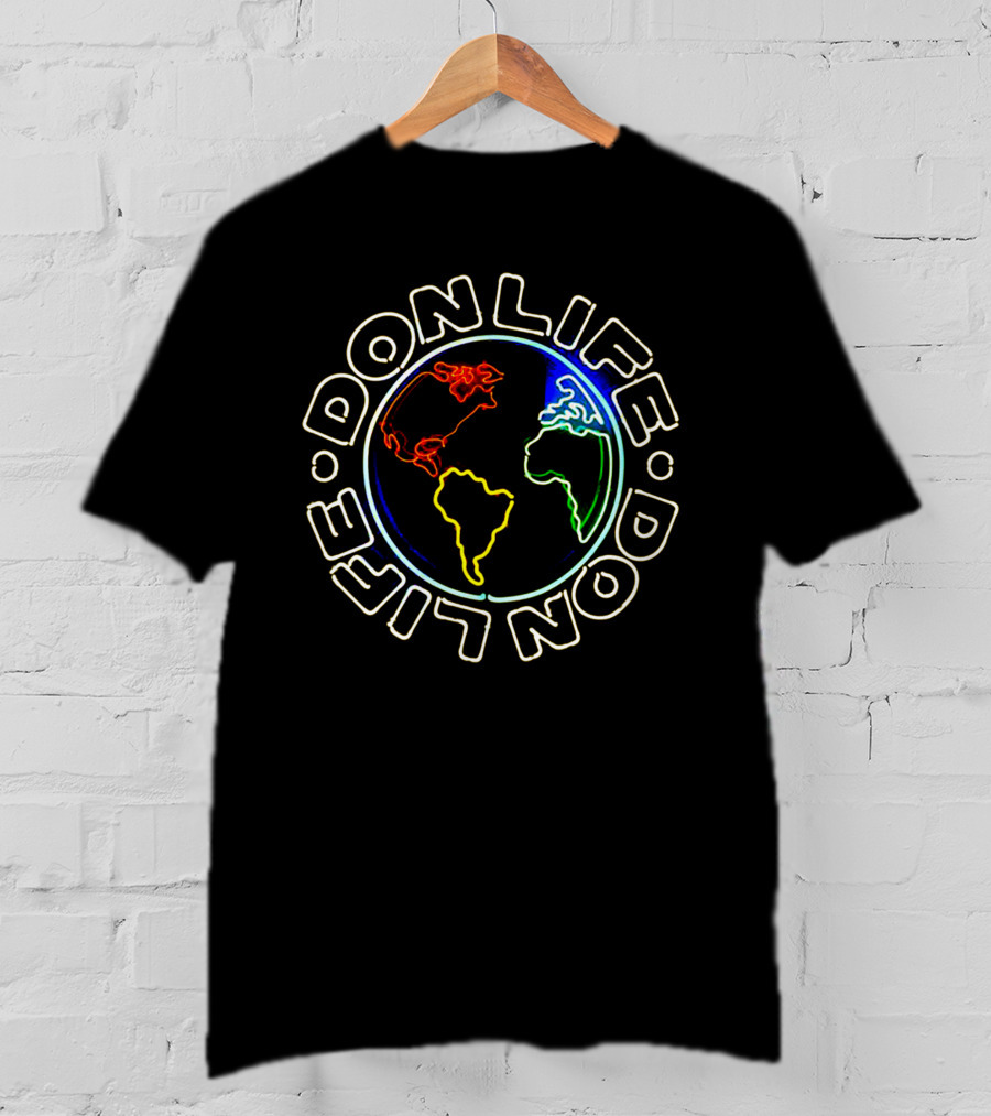 Don Life Neon Globe Earth T-Shirt