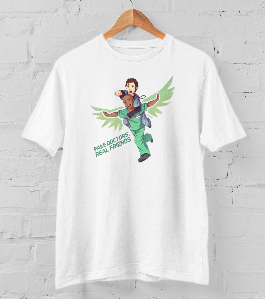 Fake Doctors Real Friends Winged Scrubs Duo T-Shirt