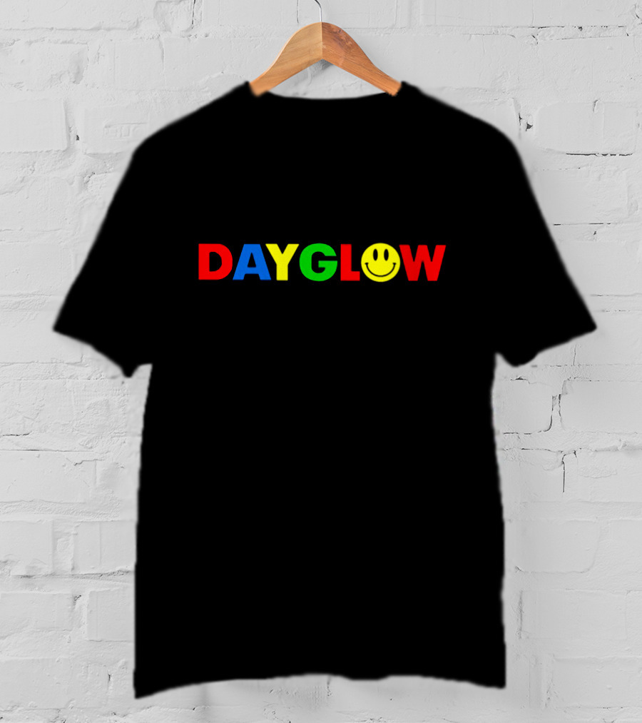 DAYGLOW Colorful Letters With Smiley Face T-Shirt