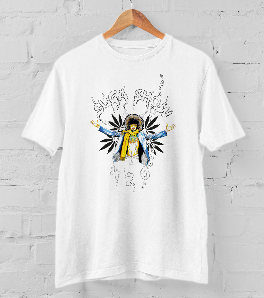 Suga Show 420 Merch Afro Character With Cannabis Leaves T-Shirt