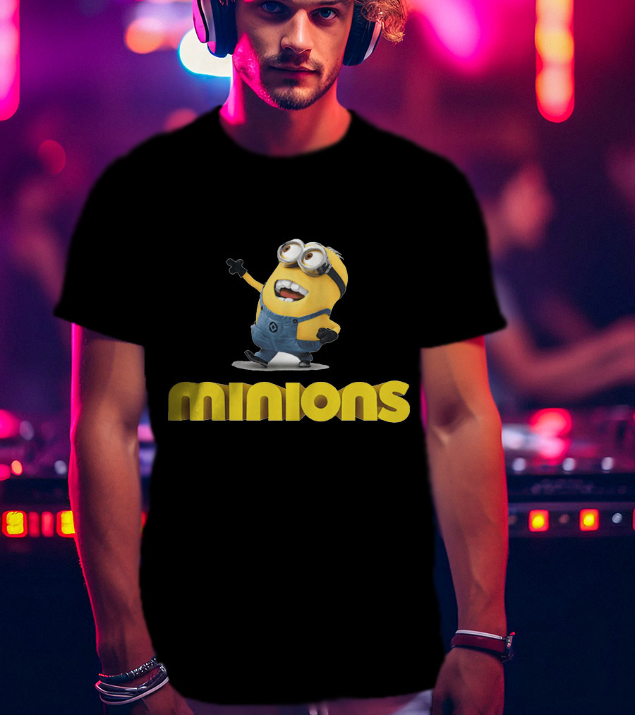 Minions Character With Iconic Yellow Costume And Goggles T-Shirt