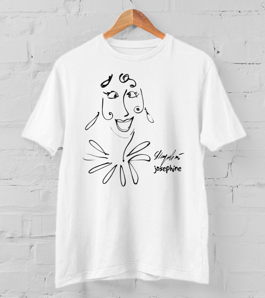 Josephine Baker Elegant Sketch Signature Artistry T-Shirt