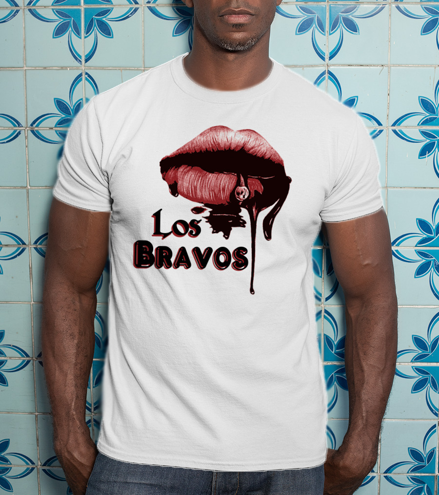 Los Bravos Red Lips Dripping T-Shirt
