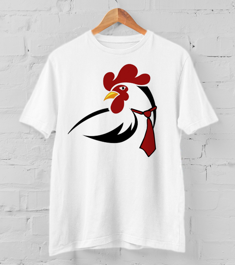 Hen Tie Rooster Necktie Motif T-Shirt