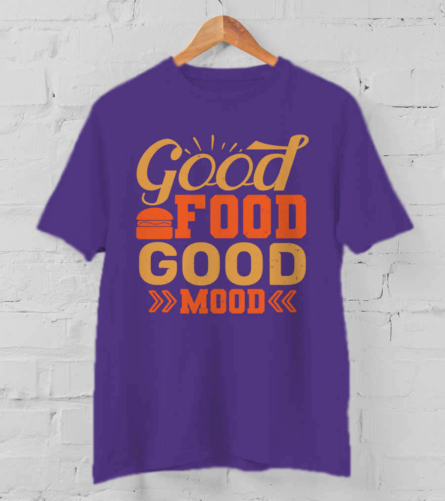Good Food Good Mood Burger Sunburst Arrows T-Shirt