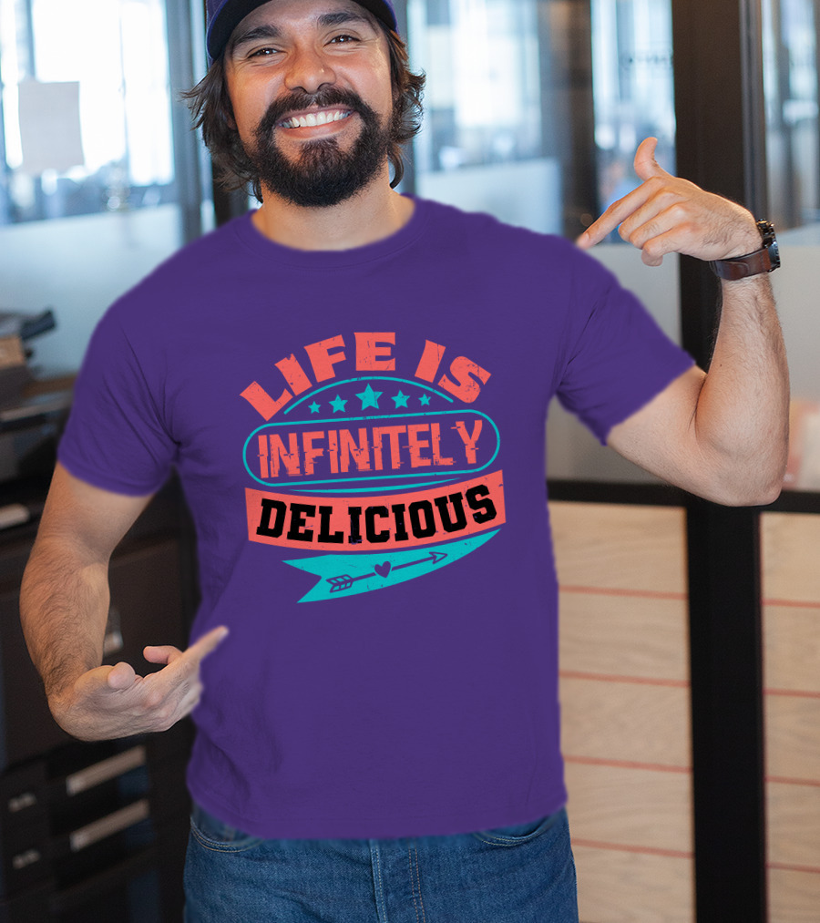 Life Is Infinitely Delicious Stars Arrow Heart T-Shirt