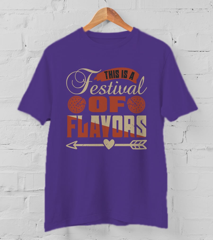 This Is A Festival Of Flavors Arrow Heart And Pepperoni Icons T-Shirt