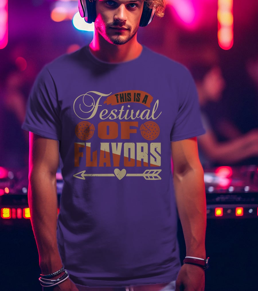 This Is A Festival Of Flavors Arrow Heart And Pepperoni Icons T-Shirt