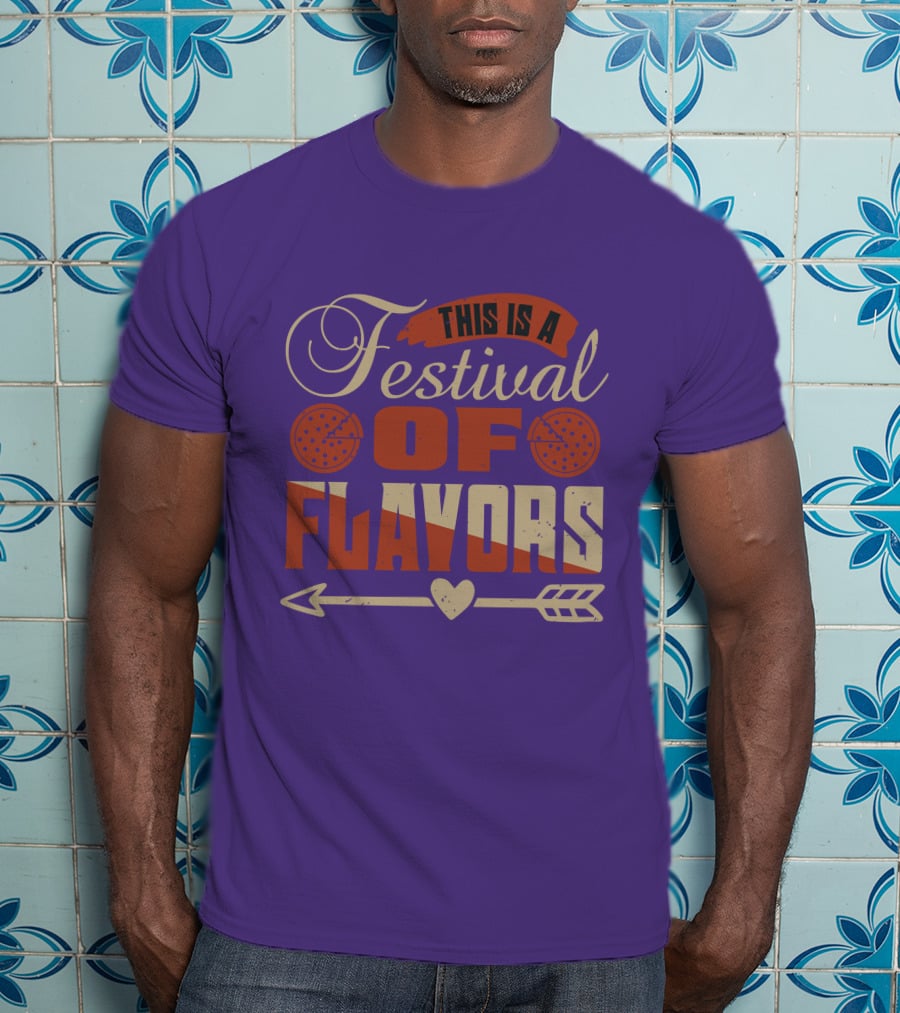 This Is A Festival Of Flavors Arrow Heart And Pepperoni Icons T-Shirt