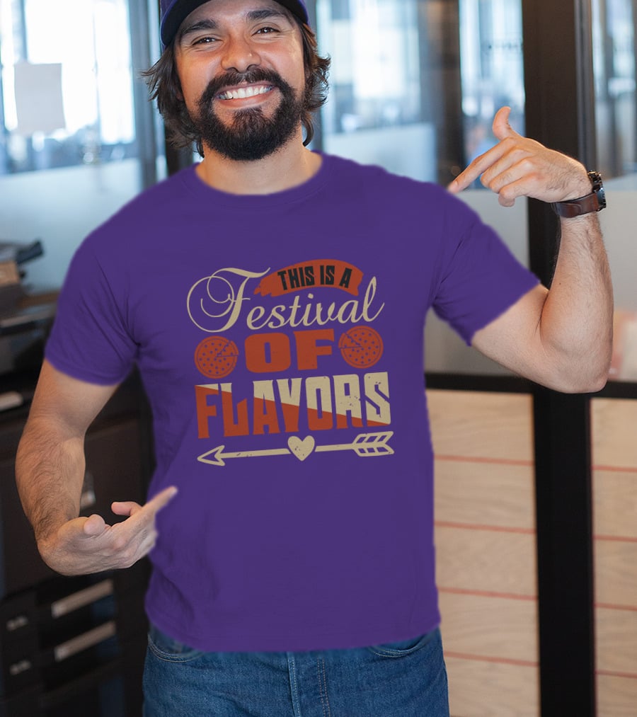 This Is A Festival Of Flavors Arrow Heart And Pepperoni Icons T-Shirt