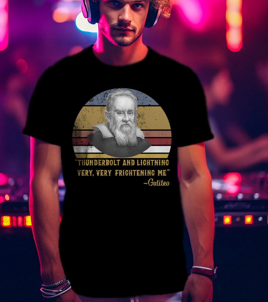 Thunderbolt And Lightning Very Very Frightening Me Galileo Retro Vintage Stripes T-Shirt
