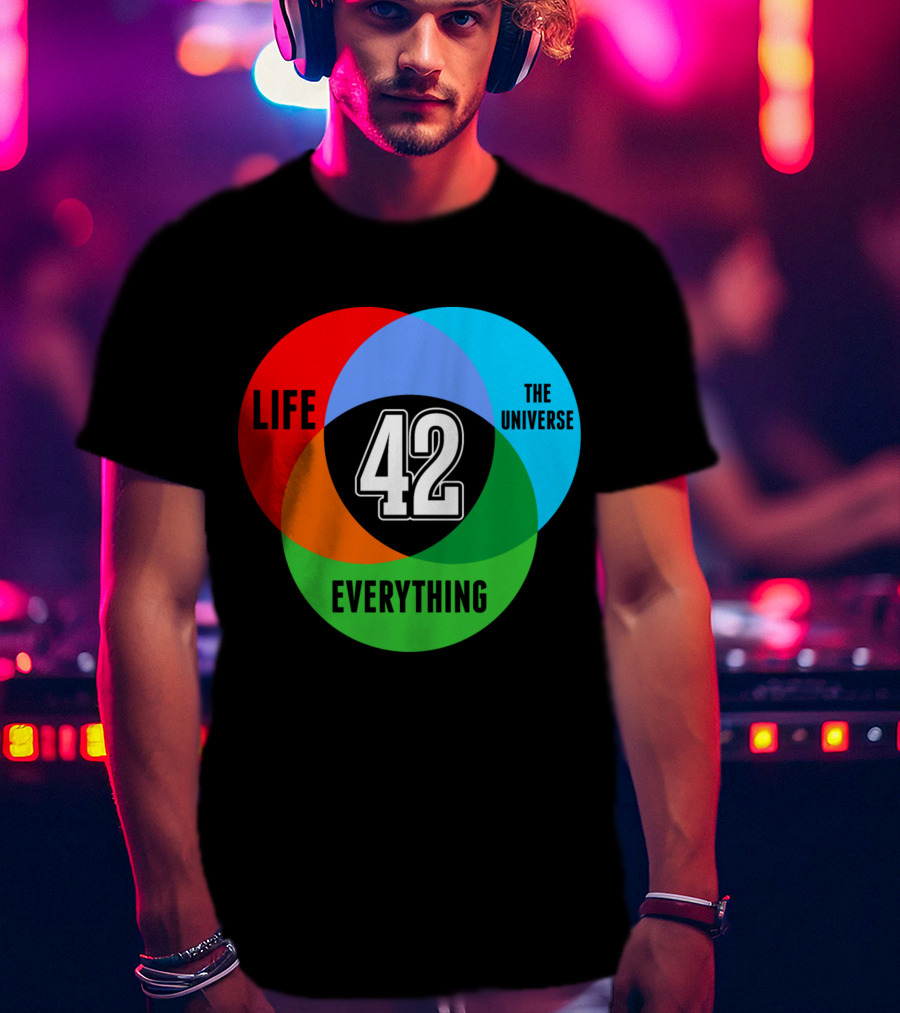 Life The Universe Everything 42 Science Venn Diagram T-Shirt