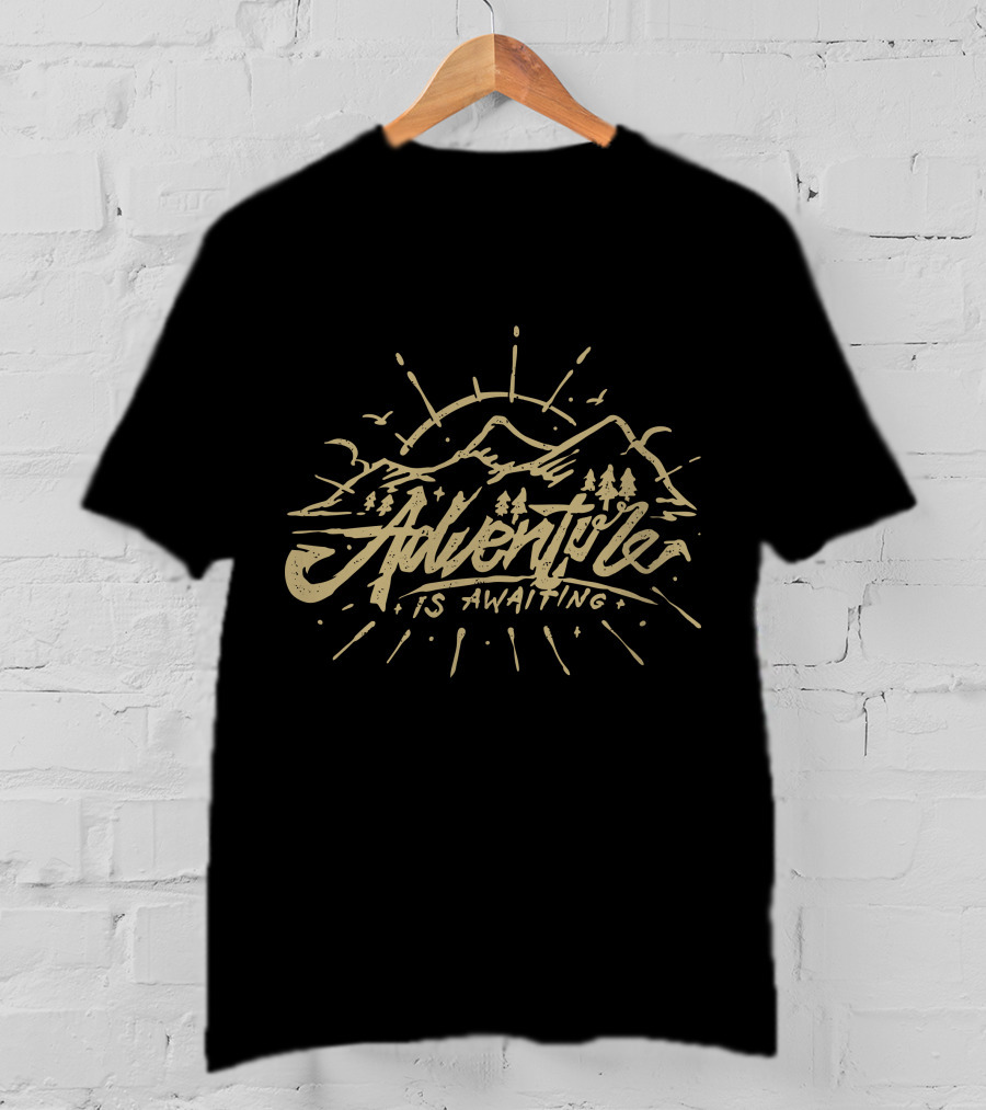 Adventure Is Awaiting Nature Travel Adventure Time Cool Animal T-Shirt